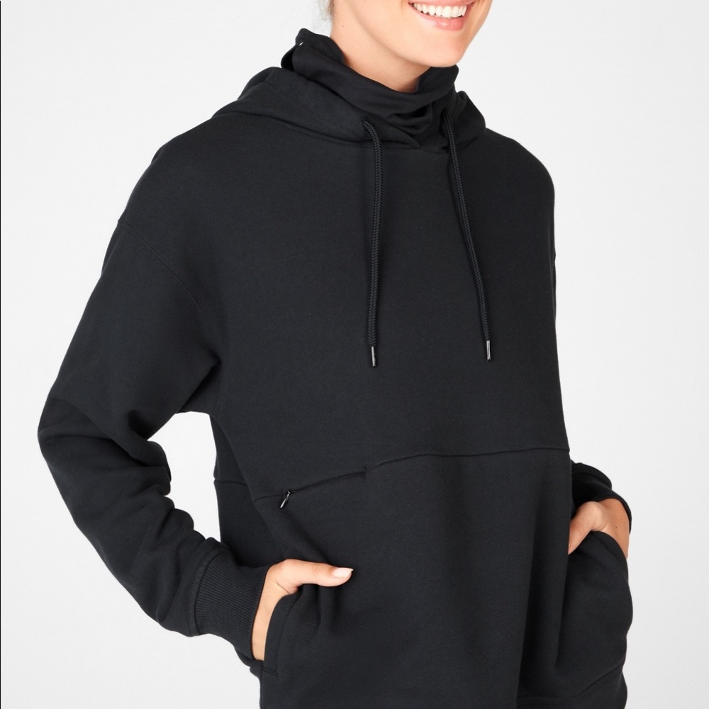 Fabletics black Fallon hoodie oversized XS NWT!!
